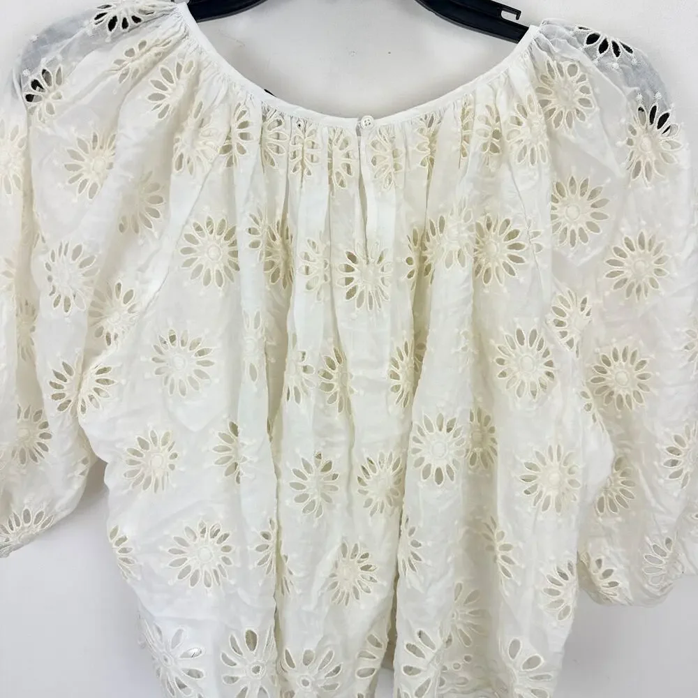 Madewell embroidered shirred
